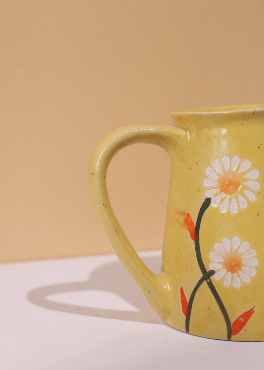 Yellow spring coffee mug floral print