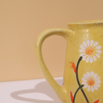 Yellow spring coffee mug floral print