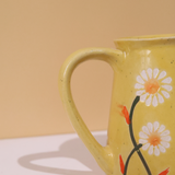 Yellow spring coffee mug floral print