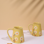 Two handmade ceramic coffee mugs 