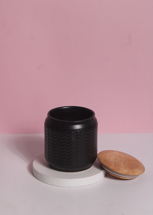 Black Airtight Storage Jar - Medium