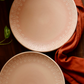 Blush Pink Carved Dinner Plate