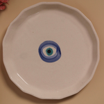 Handmade ceramic plates white & blue