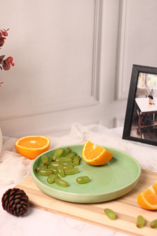 Ceramic pista green platter 