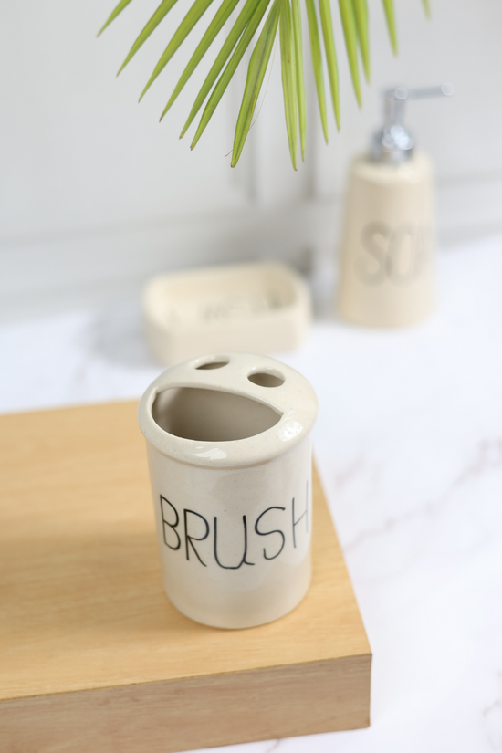 Handmade ceramic brush holder 