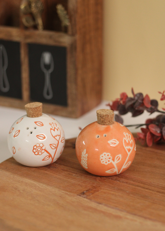 Peach Floral - Salt & Pepper Shakers