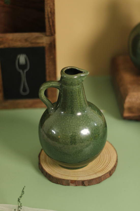 Green vintage milk jug 