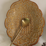 Textured Cream Platter With Spoon