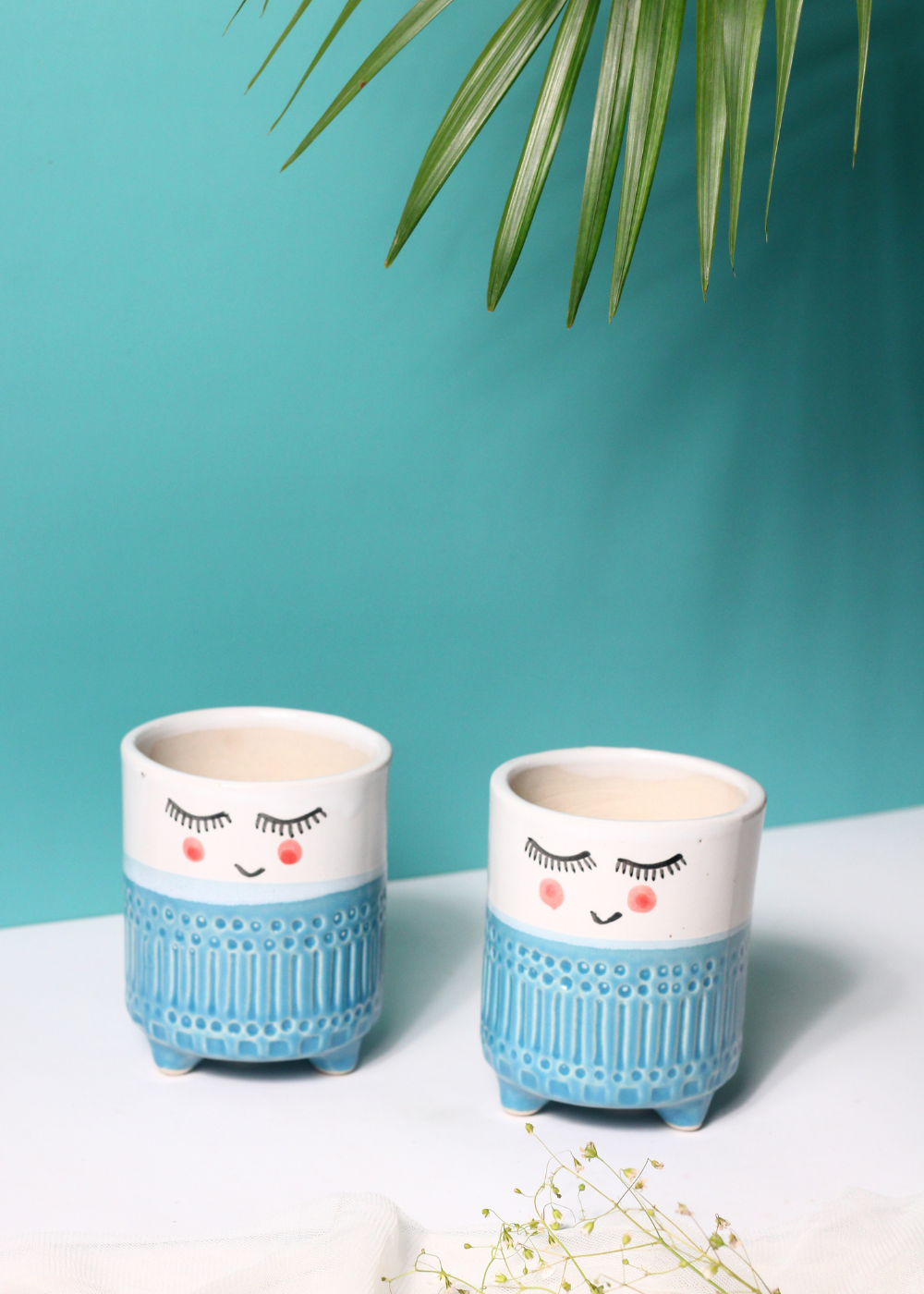Handmade ceramic plant pots tweety design