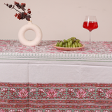 Lillies table cloth with fuits & juice
