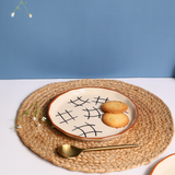 Handmade ceramic snack plate with cookies