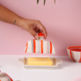 Marmalade butter dish with butter