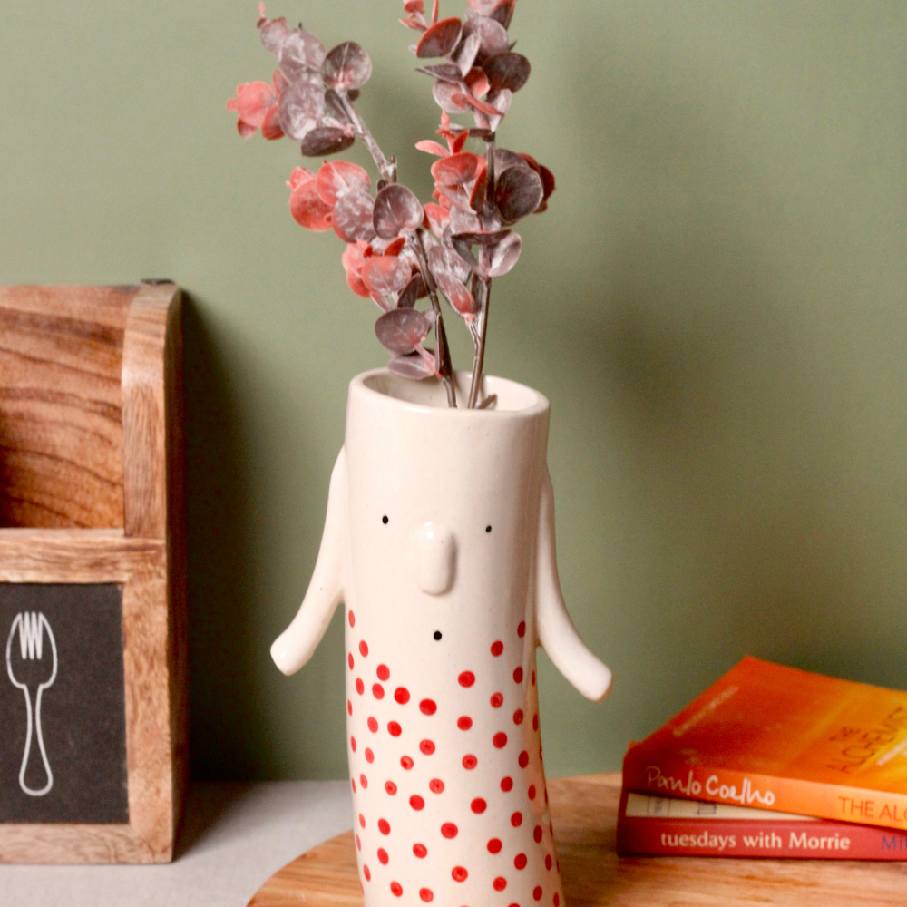 Handmade ceramic momma family vase 