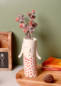 Handmade ceramic momma family vase 