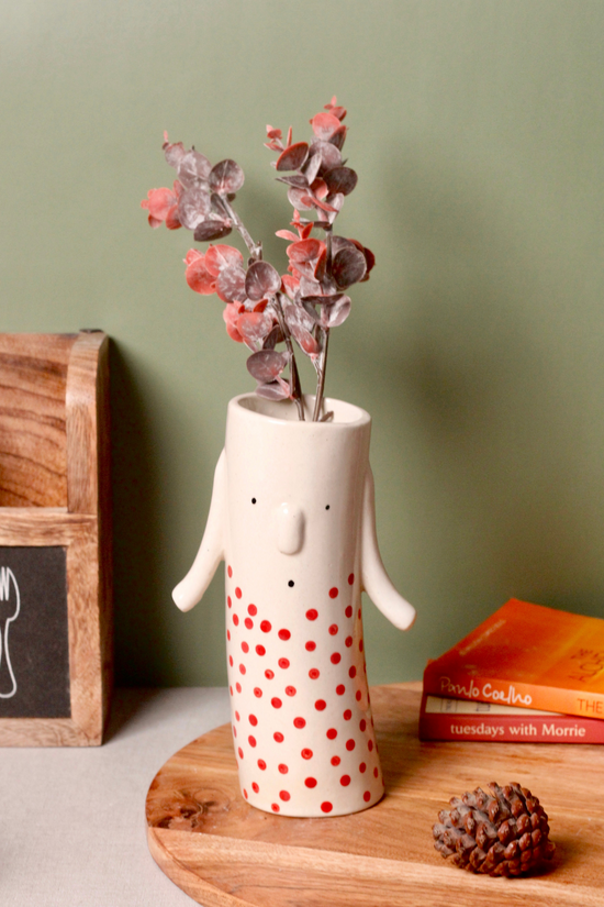 Handmade ceramic momma family vase 