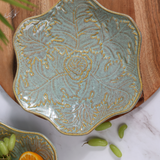 Grey floral platter ceramic 