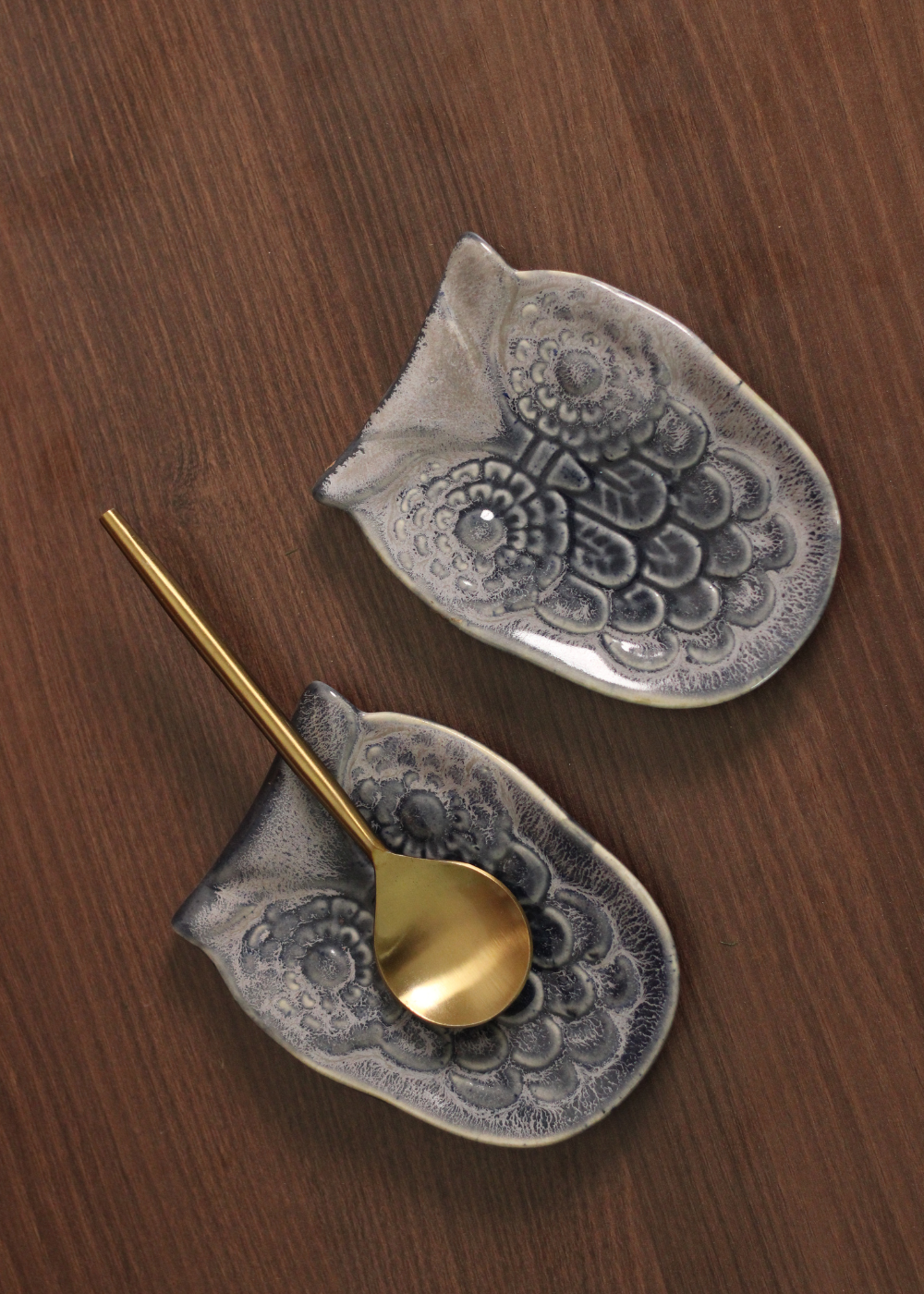 Owl Spoon Rest - Blue