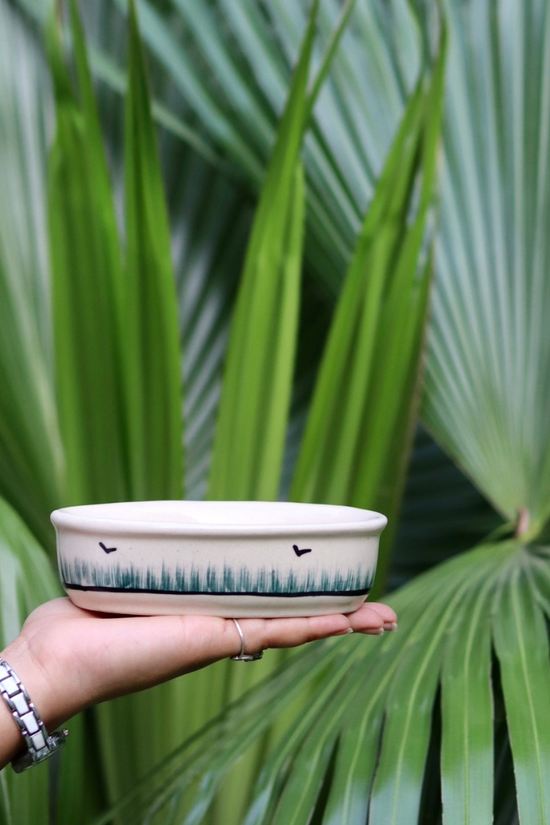 Palm soap dish in hand 