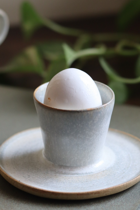 Boiled egg holder white color with egg