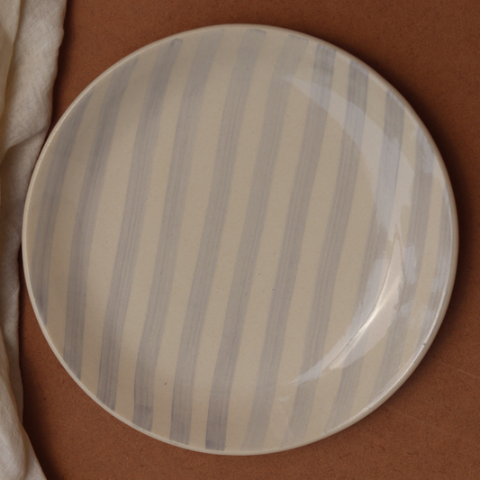 Grey Striped Plate