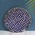 Handmade ceramic white & blue plates 