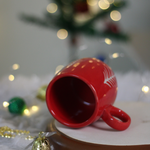 Handmade ceramic christmas tree cuddle mug 