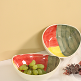 Shades of Autumn Oval Bowl Handmade Ceramic 