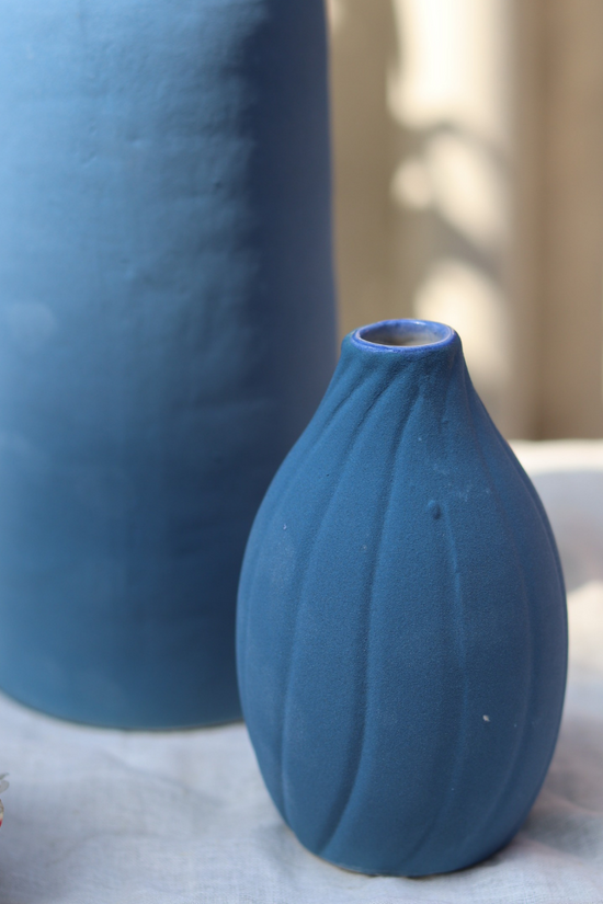 Sanded Blue Vase