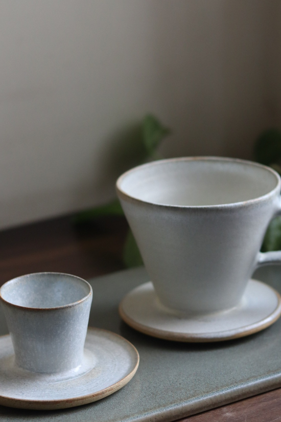 Ceramic egg holder with chai cup