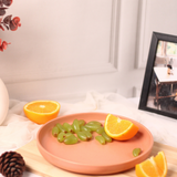 Handmade ceramic peach platter 