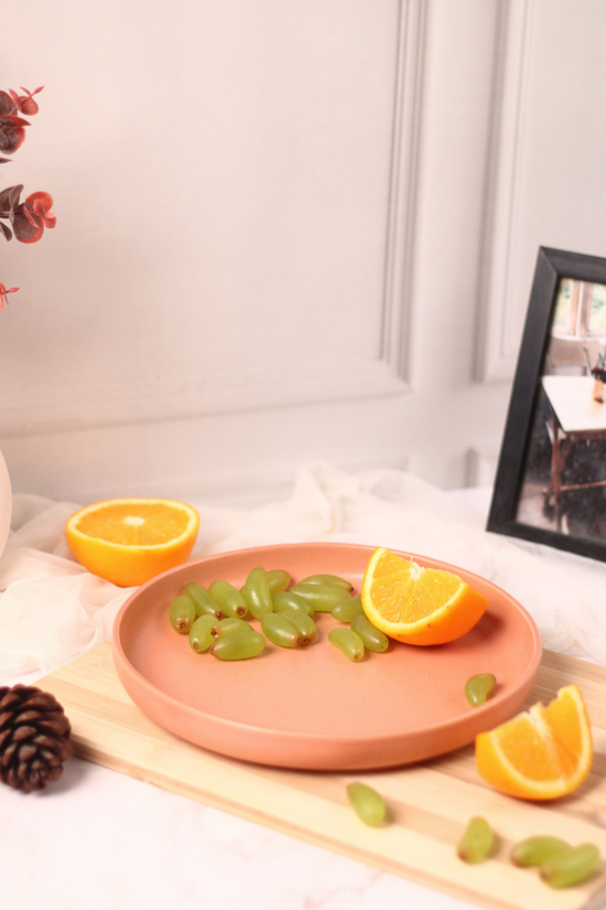 Handmade ceramic peach platter 