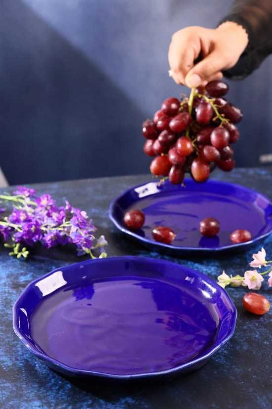 Two snack plates handmade ceramic 