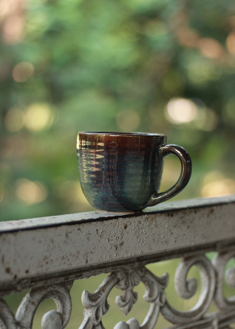 Round Olive Mug Handmade Ceramic 