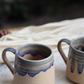 Brown & Blue Drip Coffee Mug - Round