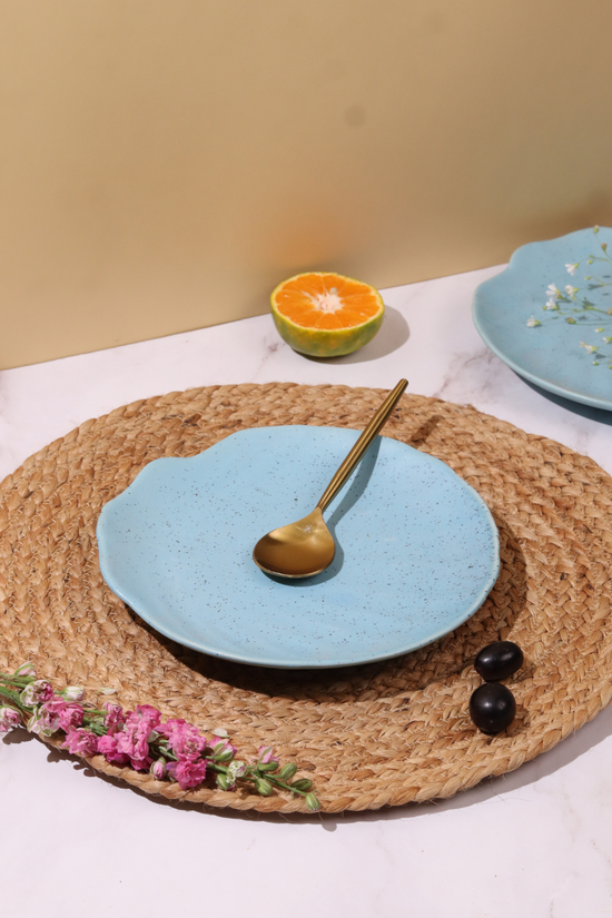 Ceramic Teal Shell Platter