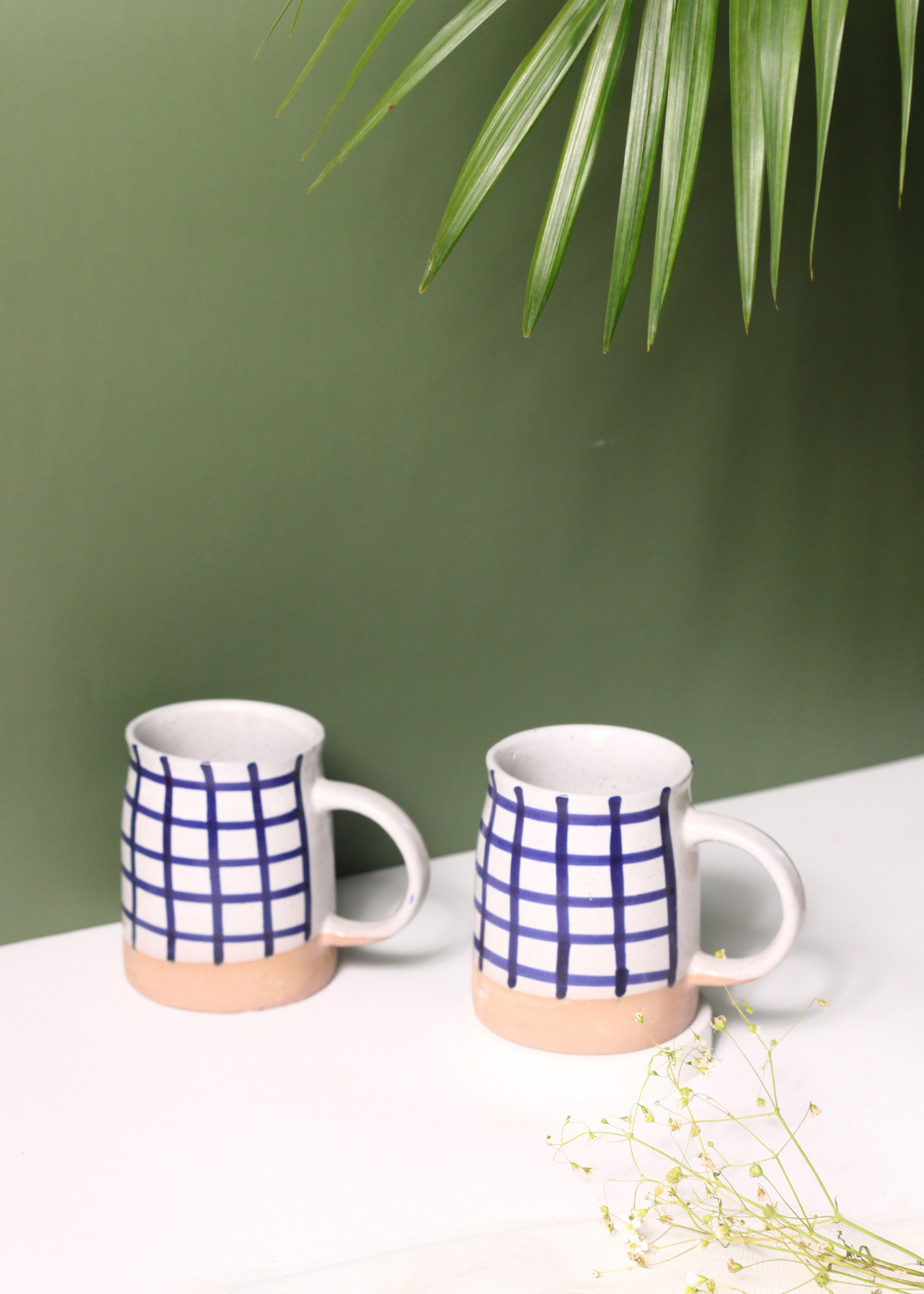 ceramic blue coffee mug