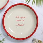 Quoted red & white dinnerware pasta plates