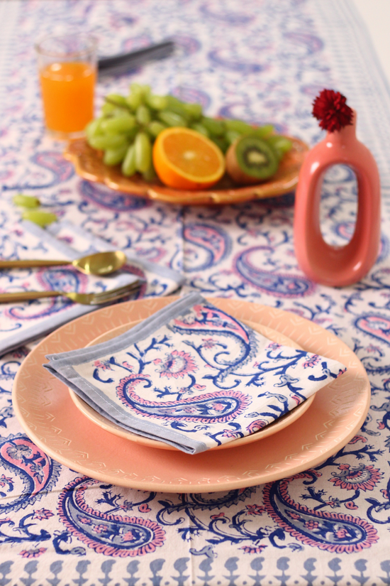 Block printed table napkin