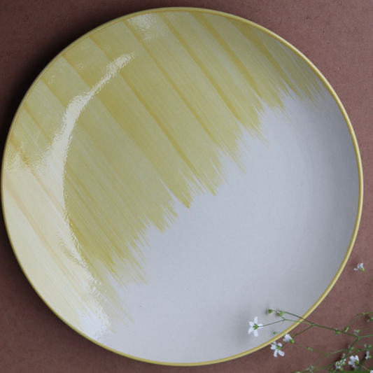 Yellow meets white Dinner Plate