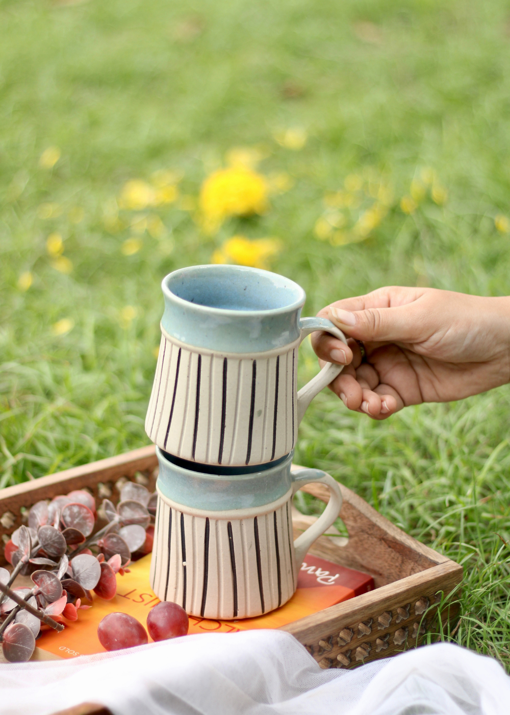 Two Coffee Mugs Handmade Ceramic 