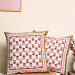 PInk & green cushion covers 