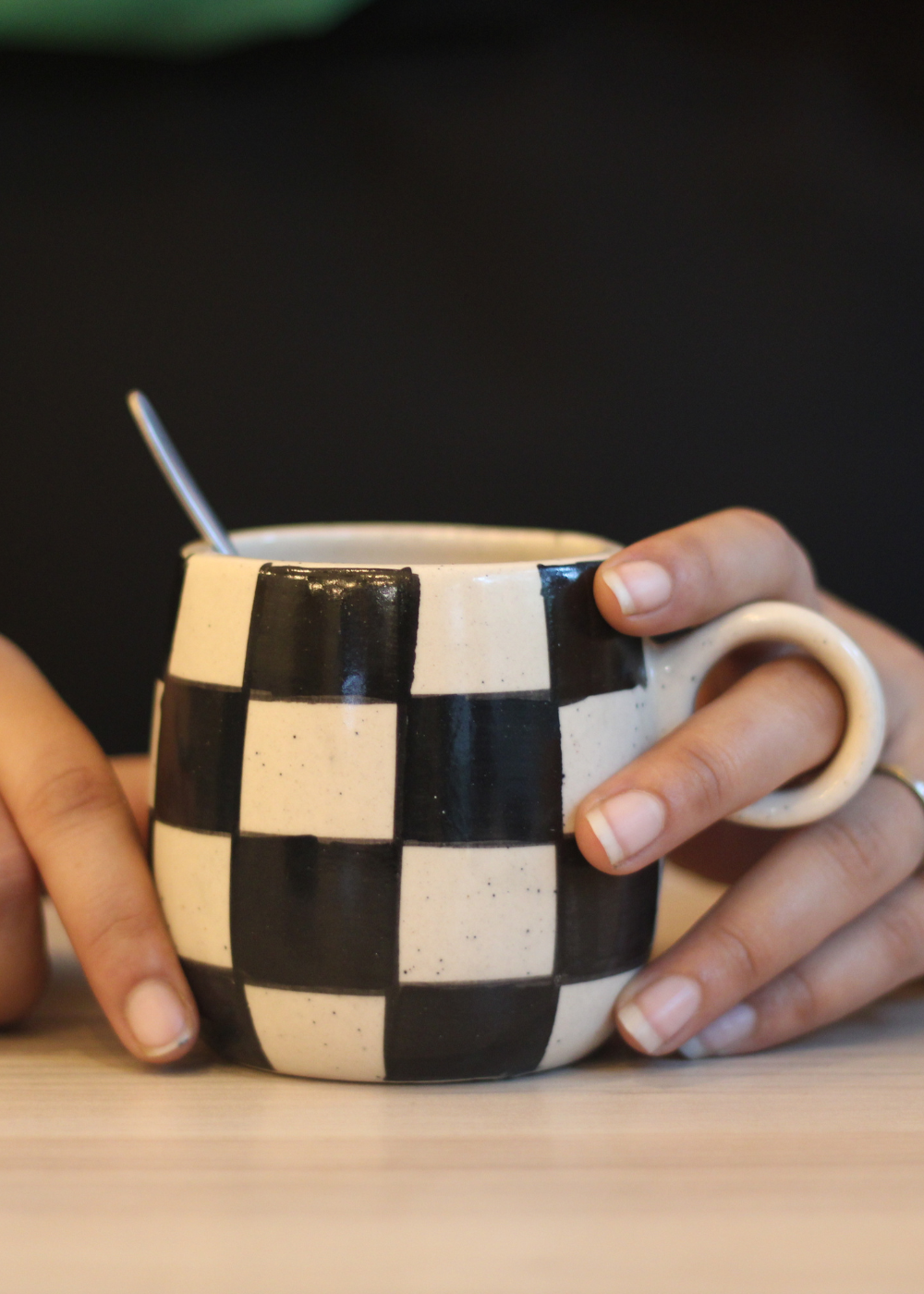 Chess coffee mug in hand