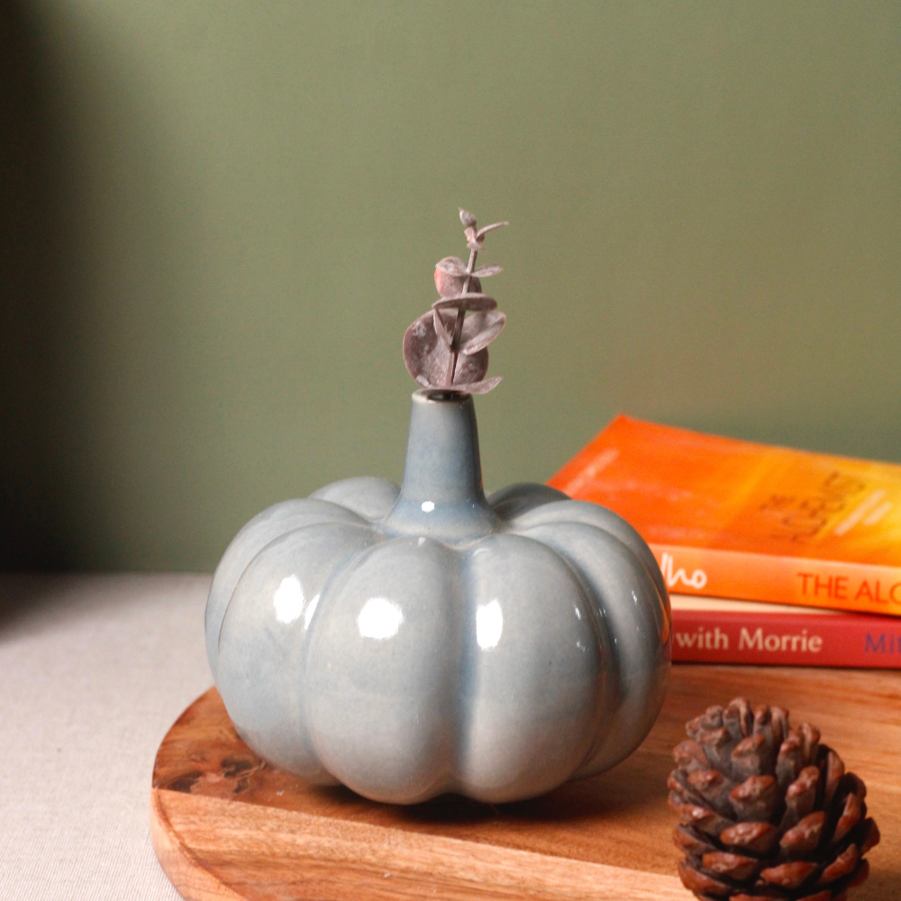 Slate Grey Ceramic Pumpkin