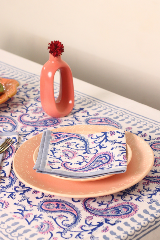 Block printed table napkin 