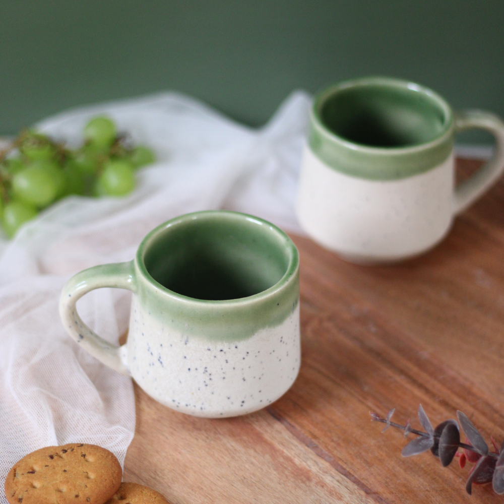 Green meets white chai cups 