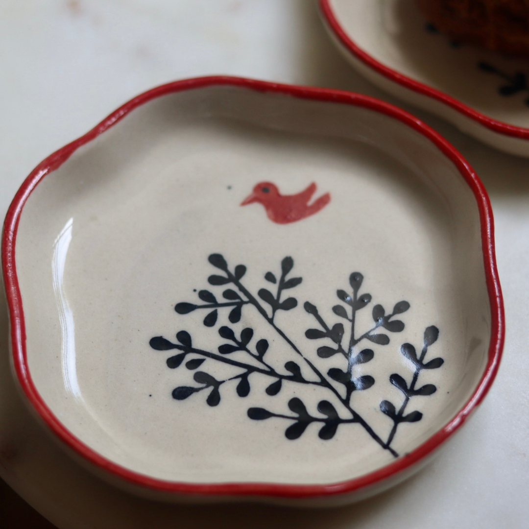 Birdie handmade ceramic plate