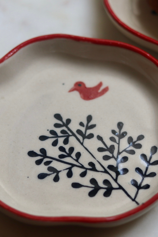 Birdie handmade ceramic plate