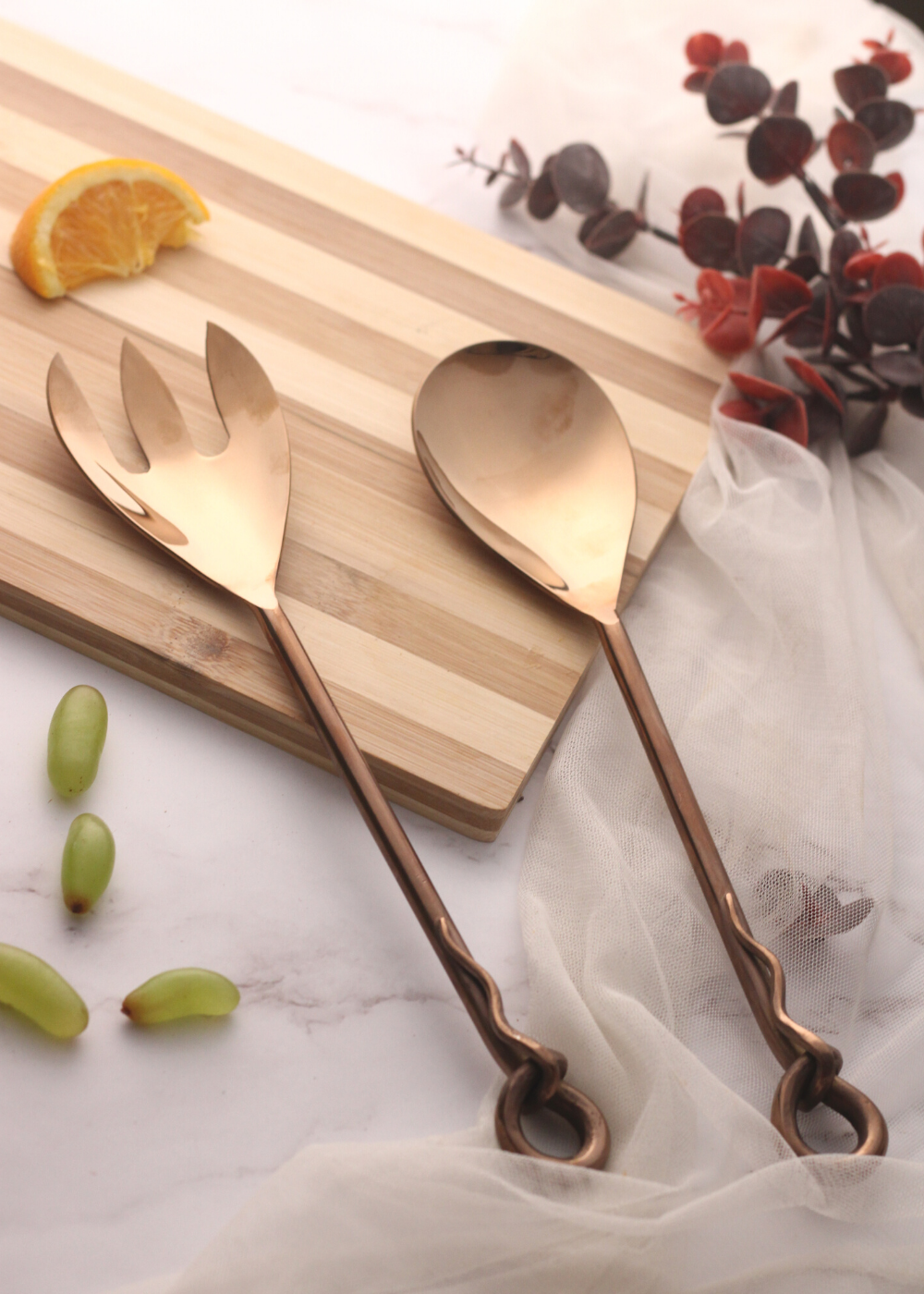 Bronze salad cutlery set 