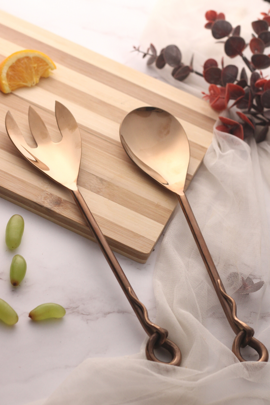 Bronze salad cutlery set 