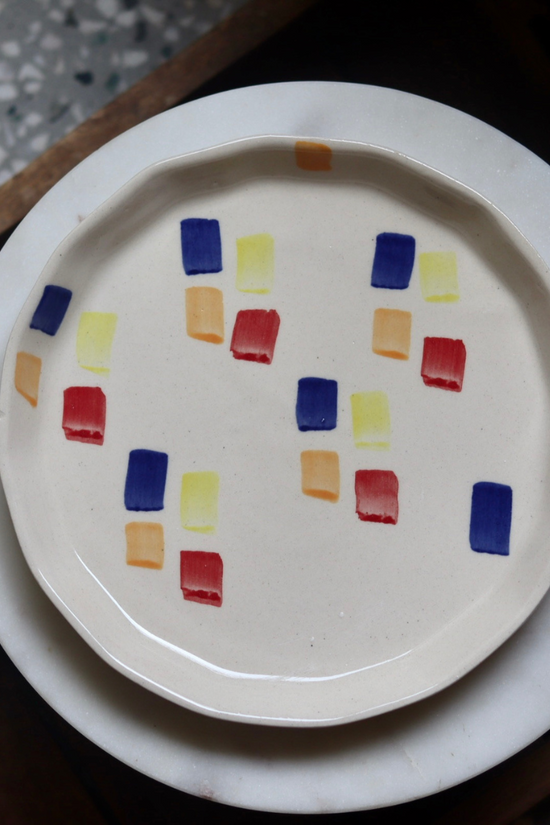 Handmade white plate 